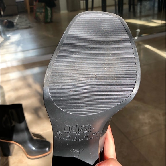 melissa black patent classic chunky heeled rain boots - Picture 7 of 7